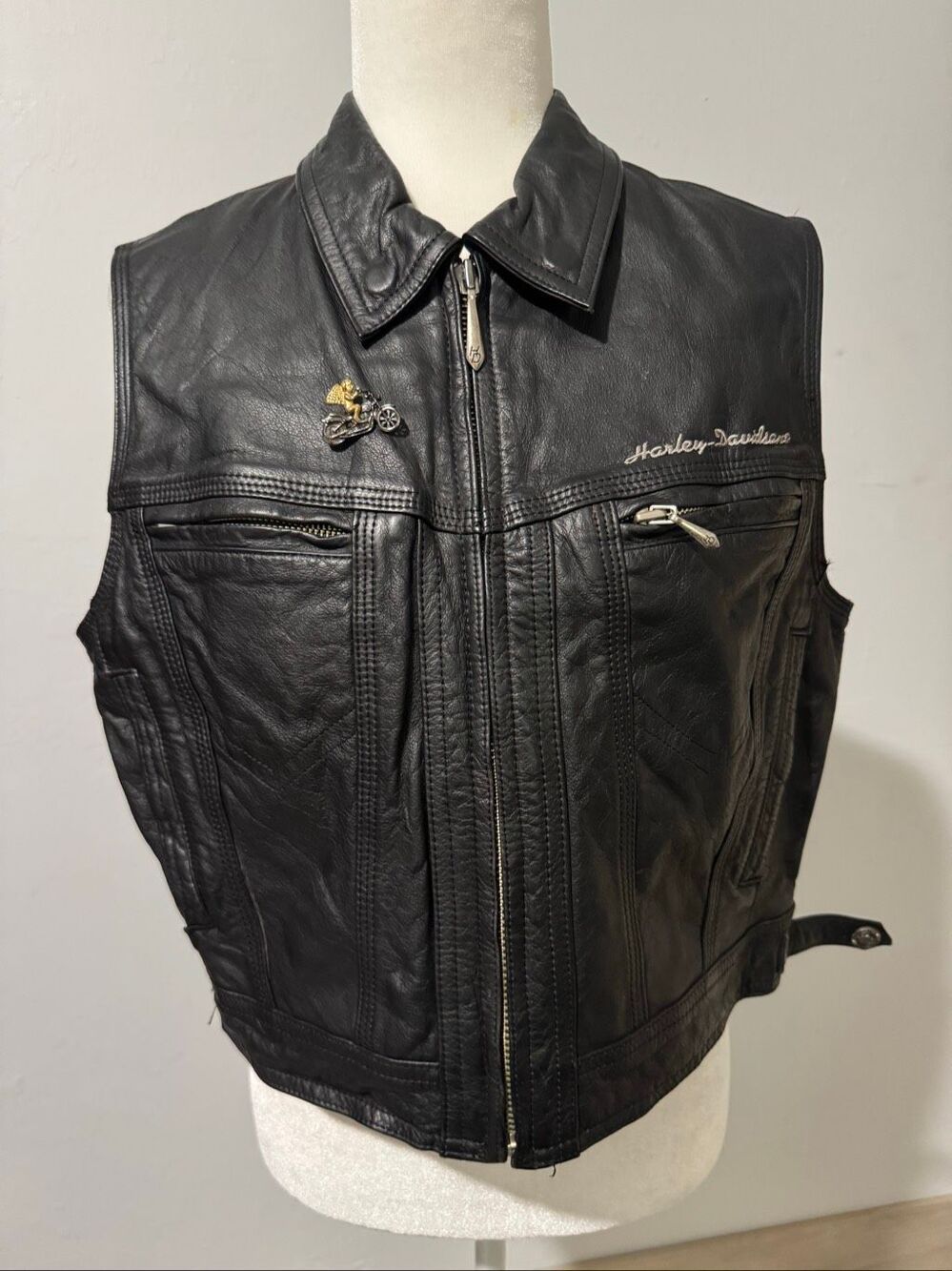 Harley Davidson 100% Leather vest L